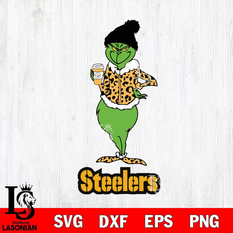 Pittsburgh Steelers Grinch Leopard Coffee Svg Eps Dxf Png File, Digital Download, Instant Download