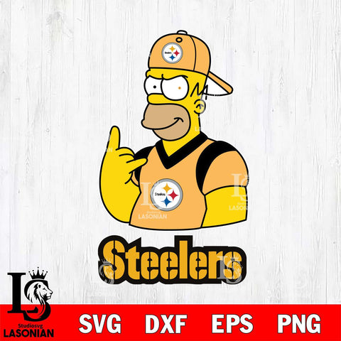 Pittsburgh Steelers Homer Simpson Football Cricut, NFL SVG DXF EPS PNG FILE, Digital Download,Instant Download, Silhouette