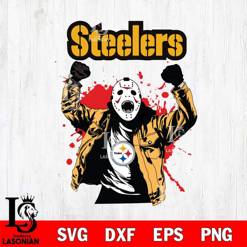 Pittsburgh Steelers Jason Voorhees Horror Halloween 3 Svg Eps Dxf Png File, Digital Download, Instant Download