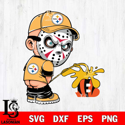 Pittsburgh Steelers Jason Voorhees Piss On Cincinnati Bengals Svg Eps Dxf Png File, Digital Download, Instant Download
