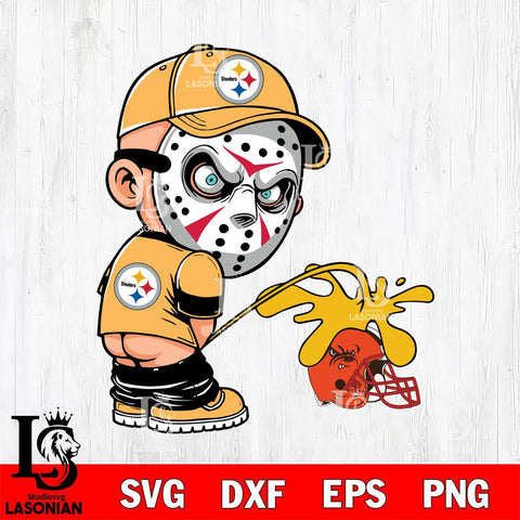 Pittsburgh Steelers Jason Voorhees Piss On Cleveland Browns Svg Eps Dxf Png File, Digital Download, Instant Download