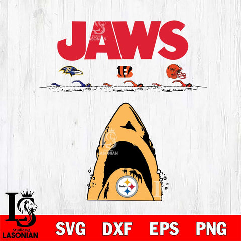 Pittsburgh Steelers Jaws Eat Ravens, Bengals, Browns Svg Eps Dxf Png File, Digital Download, Instant Download