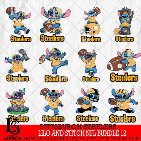 Pittsburgh Steelers Lilo and stitch Sport NFL Bundle 12 SVG DXF EPS PNG FILE,Bundle Stitch File Cut,NFL Digital Download,Instant Download, Silhouette