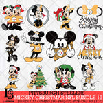 Pittsburgh Steelers MICKEY CHRISTMAS NFL Bundle 12 Svg Eps Dxf Png File, Digital Download, Instant Download