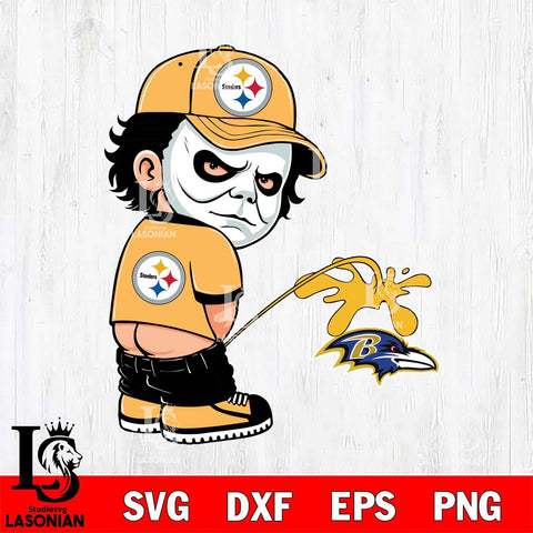 Pittsburgh Steelers Michael Myers Piss On Baltimore Ravens Svg Eps Dxf Png File, Digital Download, Instant Download