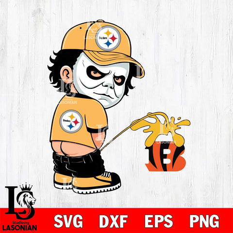 Pittsburgh Steelers Michael Myers Piss On Cincinnati Bengals Svg Eps Dxf Png File, Digital Download, Instant Download