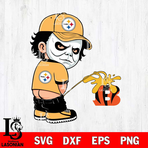 Pittsburgh Steelers Michael Myers Piss On Cincinnati Bengals Svg Eps Dxf Png File, Digital Download, Instant Download