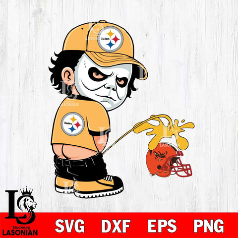 Pittsburgh Steelers Michael Myers Piss On Cleveland Browns Svg Eps Dxf Png File, Digital Download, Instant Download