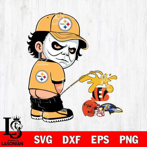 Pittsburgh Steelers Michael Myers Piss On Ravens, Bengals, Browns Svg Eps Dxf Png File, Digital Download, Instant Download