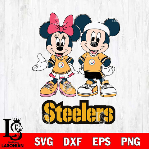 Pittsburgh Steelers Mickey And Minnie Football Svg Eps Dxf Png File, NFL svg , Digital Download , Instant Download, Cricut File