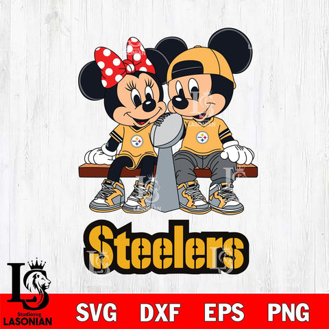 Pittsburgh Steelers Mickey And Minnie Football Champions Svg Eps Dxf Png File, NFL svg , Digital Download , Instant Download, Cricut File
