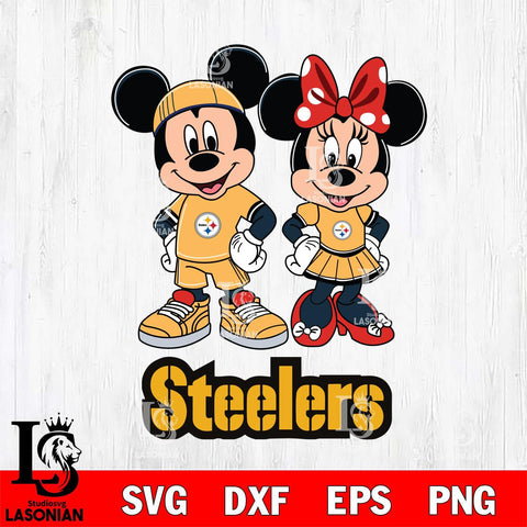 Pittsburgh Steelers Mickey And Minnie Rugby Svg Eps Dxf Png File, NFL svg , Digital Download , Instant Download, Cricut File