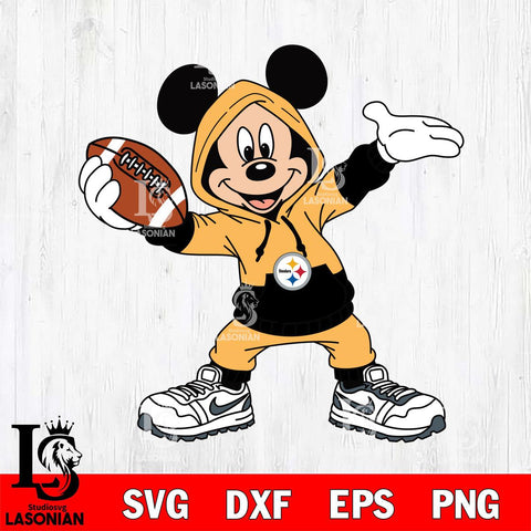 Pittsburgh Steelers Mickey Disney Football Christmas File Cut, NFL SVG DXF EPS PNG FILE, Digital Download , Criucut , Silhouette