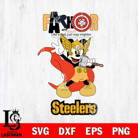 Pittsburgh Steelers Mickey Father Sport Svg Eps Dxf Png File, NFL File Cut,Digital Download,Instant Download,Disney Svg Files