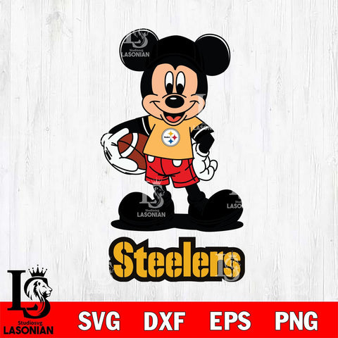 Pittsburgh Steelers Mickey Football Cricut, NFL SVG DXF EPS PNG FILE, Digital Download,Instant Download, Silhouette