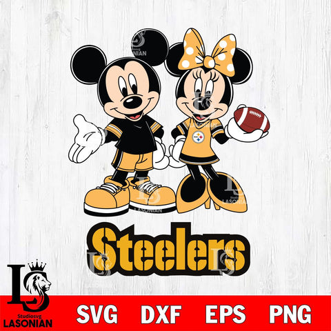 Pittsburgh Steelers Mickey Minnie Football Svg Eps Dxf Png File, NFL svg , Digital Download , Instant Download, Cricut File