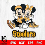 Pittsburgh Steelers Mickey Minnie Mouse Football Sit Svg Eps Dxf Png File, Bundle NFl svg , File Cut , Digital Download , Instant Download, Laser Cut Svg Files