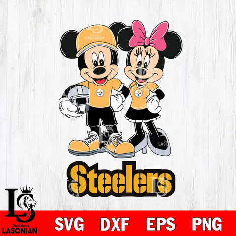 Pittsburgh Steelers Mickey Minnie Mouse Helmet Svg Eps Dxf Png File, Bundle NFl svg , File Cut , Digital Download , Instant Download, Laser Cut Svg Files