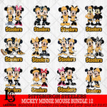 Pittsburgh Steelers Mickey Minnie Mouse NFL Bundle 12 Svg Eps Dxf Png File, Bundle NFl svg , File Cut , Digital Download , Instant Download, Laser Cut Svg Files