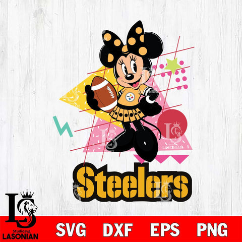 Pittsburgh Steelers Minnie Mouse Sport SVG DXF EPS PNG FILE, Disney Father day File Cut,Digital Download,Instant Download,Disney Svg Files