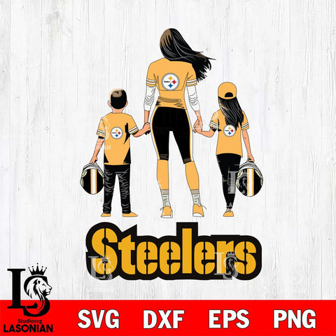 Pittsburgh Steelers Mother and son Rugby SVG DXF EPS PNG FILE,NFL SVG, Father day Digital Download,Instant Download, Silhouette