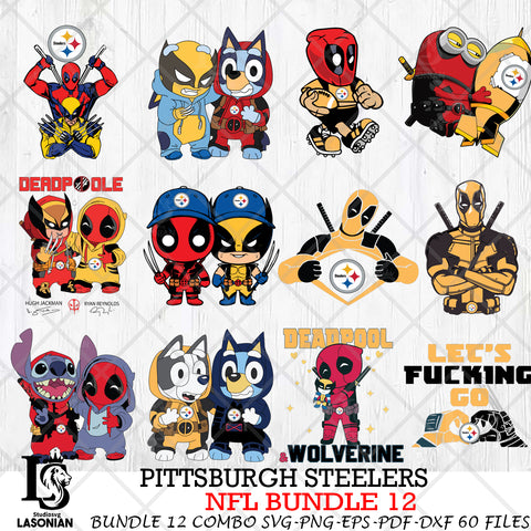 Pittsburgh Steelers NFL Bundle 12 Svg Eps Dxf Png File, Digital Download, Instant Download