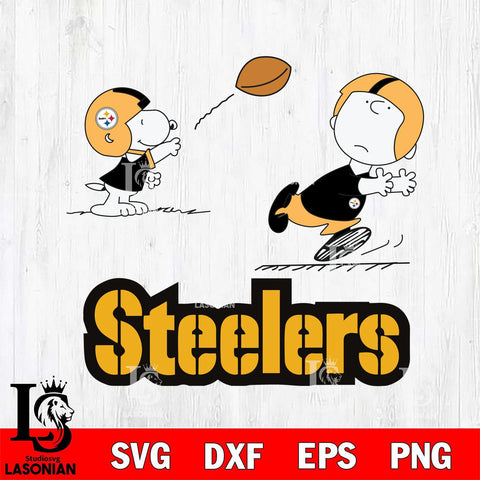 Pittsburgh Steelers Peanuts play football SVG DXF EPS PNG FILE,Snoopy File Cut, Nfl Digital Download,Instant Download, Silhouette