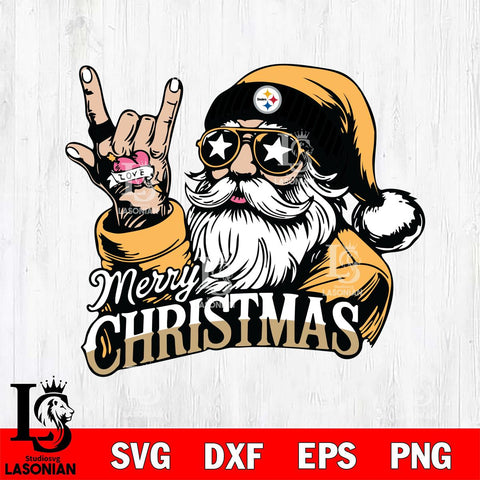 Pittsburgh Steelers Rock Santa Claus Football Svg Eps Dxf Png File,NFL Svg Files,Digital Download,Sublimation,Instant Download