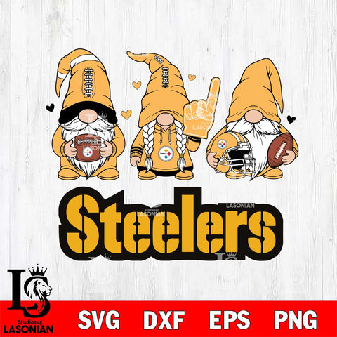 Pittsburgh Steelers Rugby Gnome File Cut, NFL SVG, Digital Download , CHRISTMAS Criucut , Silhouette