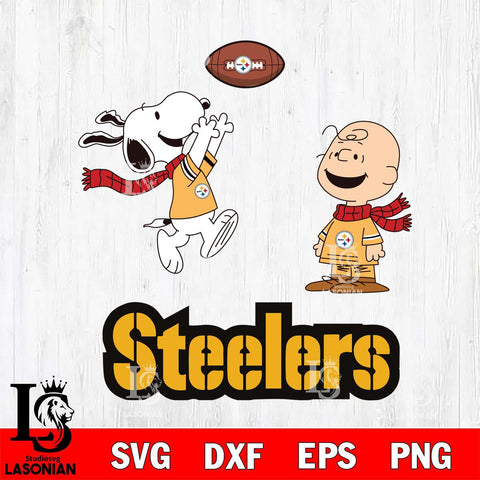 Pittsburgh Steelers Snoopy & Charlie Brown Football Cricut,Christmas SVG DXF EPS PNG FILE, Digital Download,Instant Download, Silhouette