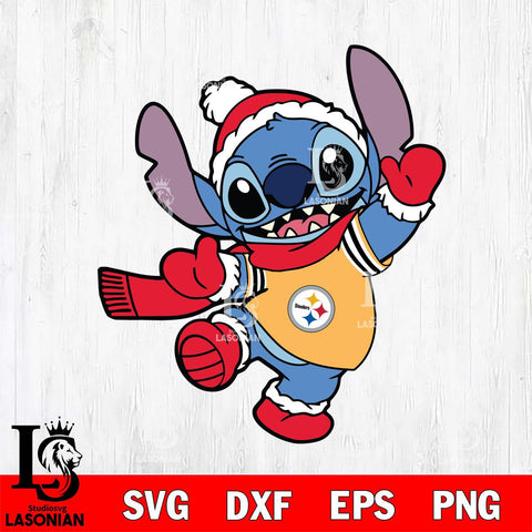 Pittsburgh Steelers Stitch Disney Christmas Svg Eps Dxf Png File, Digital Download, Instant Download