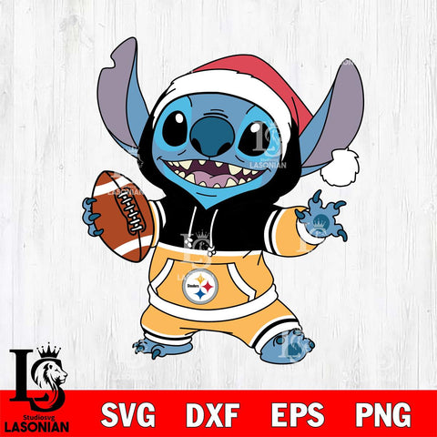 Pittsburgh Steelers Stitch Football Christmas File Cut, NFL SVG DXF EPS PNG FILE, Digital Download , Criucut , Silhouette