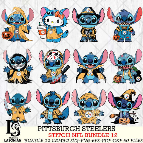 Pittsburgh Steelers Stitch Horror Bundle 12 SVG Eps Dxf Png File, Bundle NFL svg, Digital Download, Instant Download