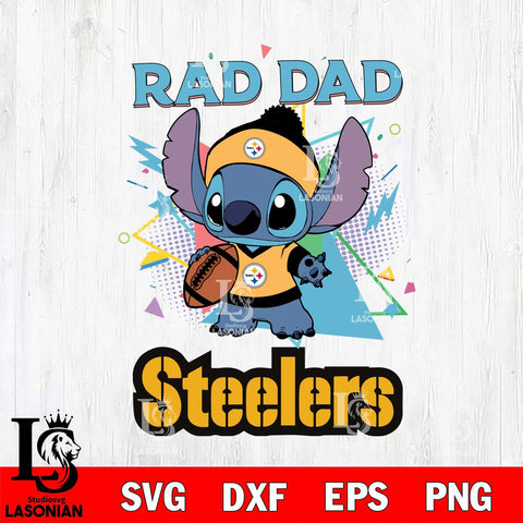 Pittsburgh Steelers Stitch Rad Dad SVG DXF EPS PNG FILE, Disney Father day File Cut,Digital Download,Instant Download,Disney Svg Files
