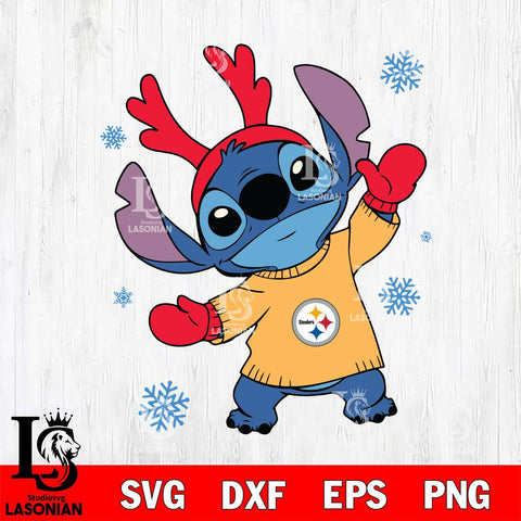 Pittsburgh Steelers Stitch Santa Christmas Svg Eps Dxf Png File, Digital Download, Instant Download