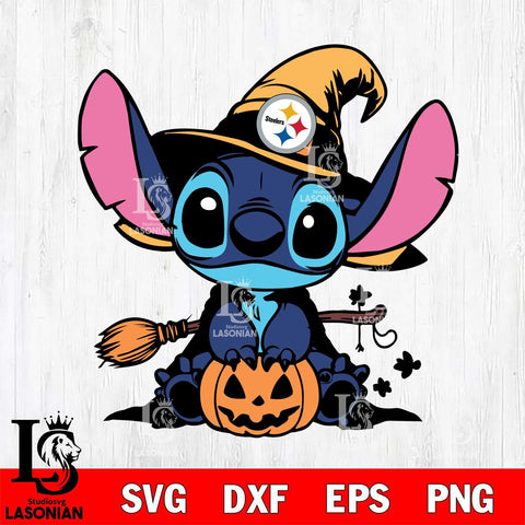 Pittsburgh Steelers Stitch witch Football Svg Eps Dxf Png File, NFL svg, Digital Download, Instant Download