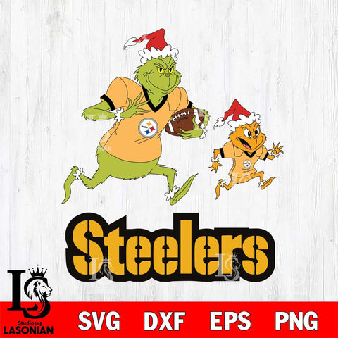 Pittsburgh Steelers The Grinch & Max Football Cricut,Christmas SVG DXF EPS PNG FILE, Digital Download,Instant Download, Silhouette