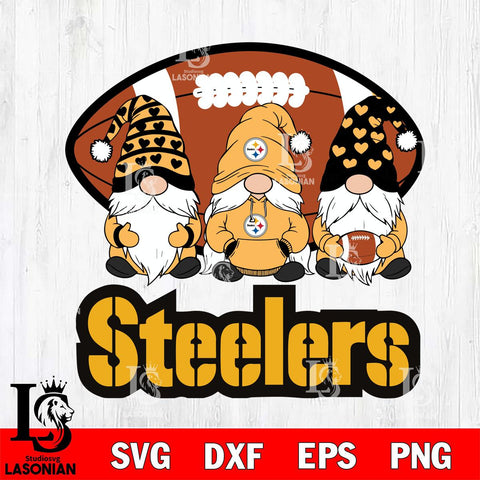 Pittsburgh Steelers Three Gnome Football File Cut, NFL SVG, Digital Download , CHRISTMAS Criucut , Silhouette