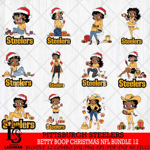 Pittsburgh Steelers  Betty Boop Christmas NFL Bundle File Cut, NFL SVG DXF EPS PNG PDF File, Digital Download , Criucut , Silhouette