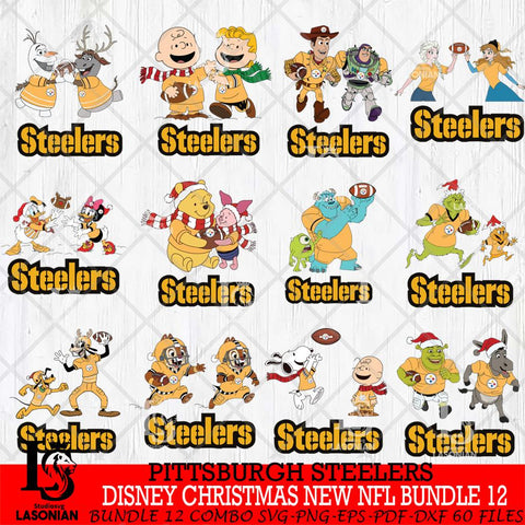 Pittsburgh Steelers  Disney Christmas New NFL Bundle 12 Cricut,Christmas SVG DXF EPS PNG FILE, NFL Digital Download,Instant Download, Silhouette