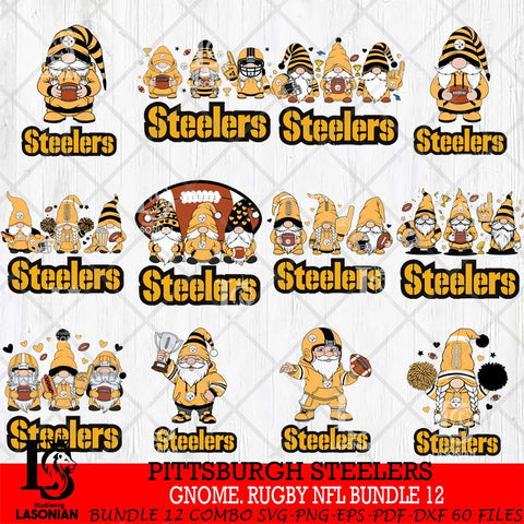Pittsburgh Steelers  Gnome Football NFL Bundle File Cut, NFL SVG, Digital Download , CHRISTMAS Criucut , Silhouette