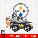 Pittsburgh Steelers bluey friends car Svg Eps Dxf Png File, Digital Download, Instant Download