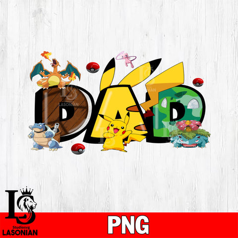 Pokemon Dad png file, Digital Download, Instant Download