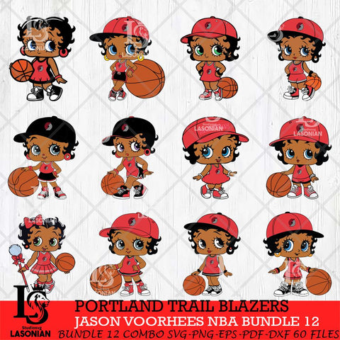 Portland Trail Blazers Betty Boop NBA Bundle 12 SVG Svg Eps Dxf Png File,Bundle NBA svg, Digital Download, Instant Download