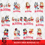 Portland Trail Blazers Bluey Dace Mode NBA Bundle 12 SVG Eps Dxf Png File, Digital Download, Instant Download
