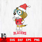 Portland Trail Blazers Christmas Bluey Honey Sport Svg , Christmas Svg , Bluey svg , Digital Download, dxf eps png pdf file