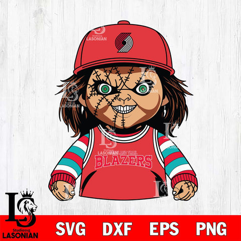 Portland Trail Blazers Chucky Horror basketball SVG DXF EPS PNG FILE, NBA File Cut,Halloween Digital Download,Instant Download, Silhouette
