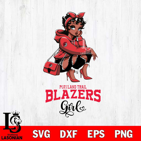 Portland Trail Blazers Fashion Black Fan Girl Betty Boop