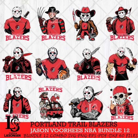 Portland Trail Blazers Jason Voorhees NBA Bundle 12 SVG Eps Dxf Png File, Bundle NBA svg, Digital Download, Instant Download