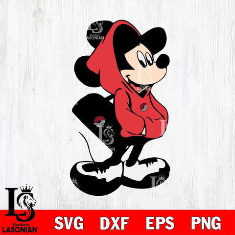 Portland Trail Blazers Mickey Svg Eps Dxf Png File, Digital Download